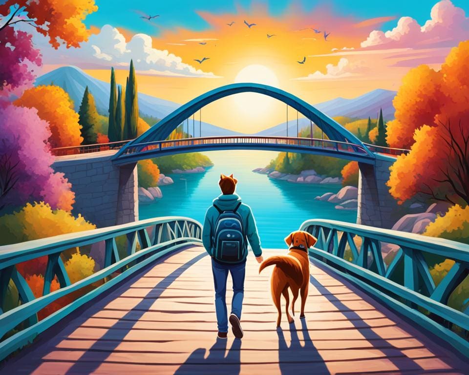 Regenbogenbrücke Hund und Katze
