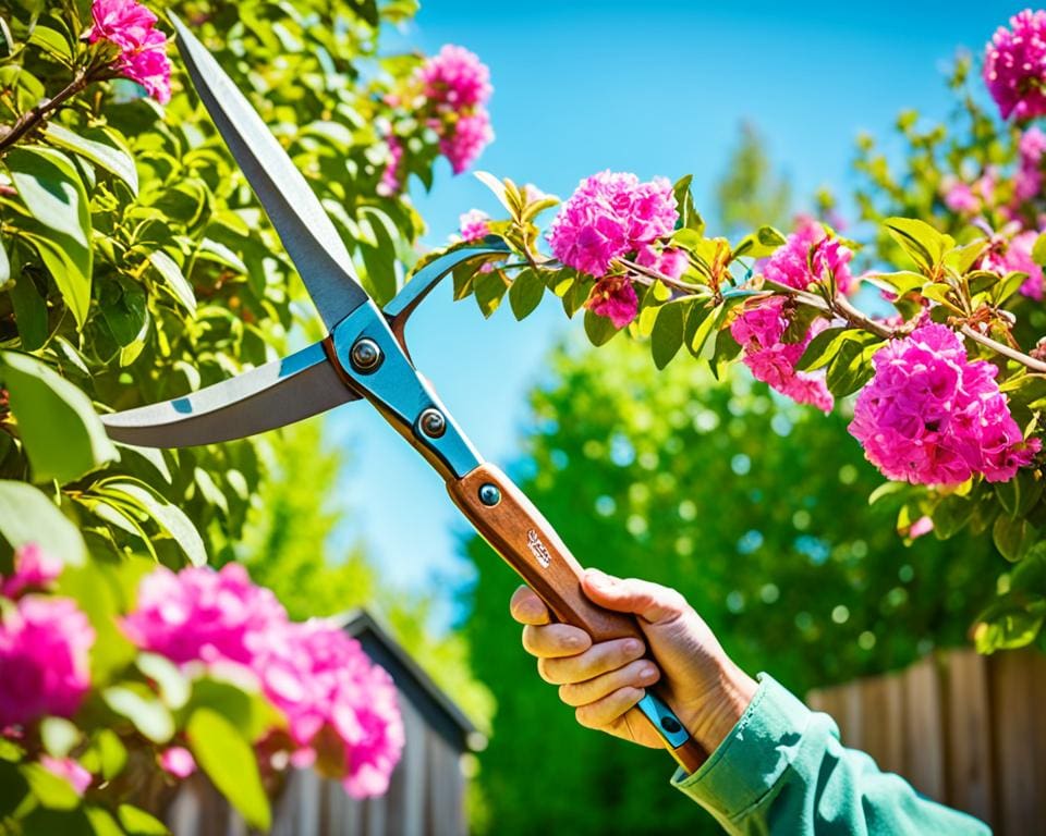 Gartenscheren und Gartenschaufel für die Gartenarbeit