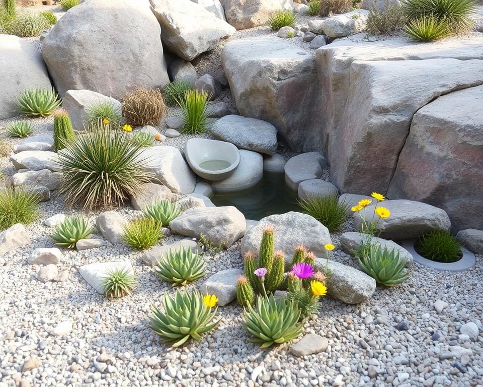 Bepflanzung im Steingarten