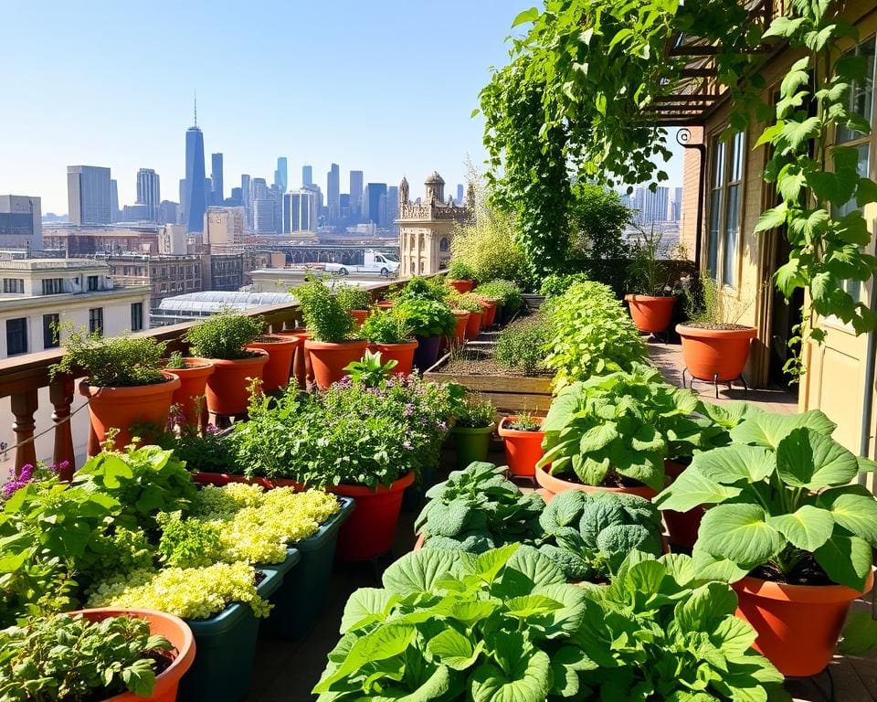 Gemüsegarten auf der Terrasse