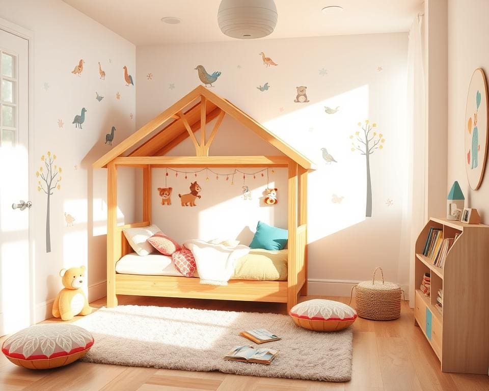 Kinderzimmer gestalten mit Hausbett