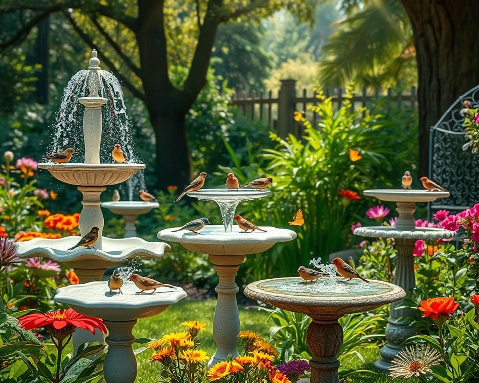 Vogeltränken im Garten