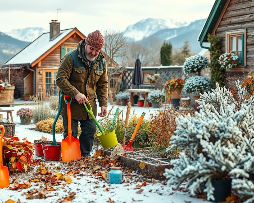 Garten winterfest machen