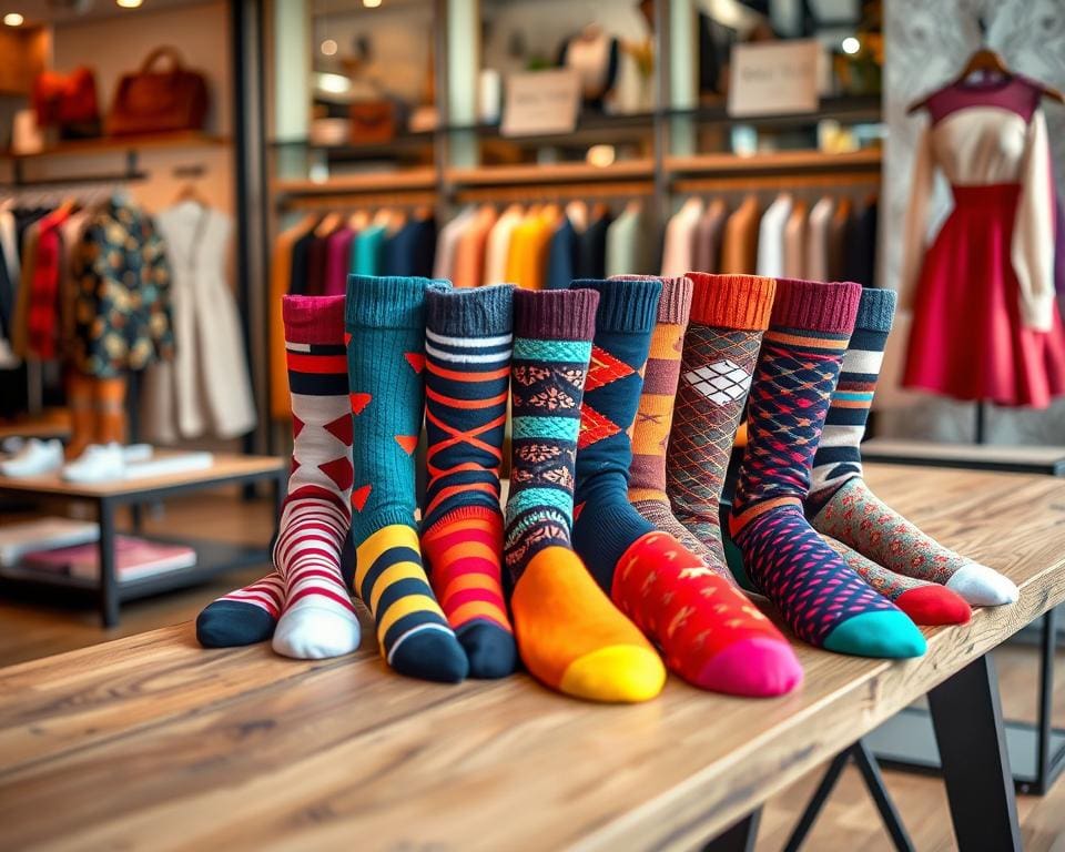 bunte Socken in der Modewelt