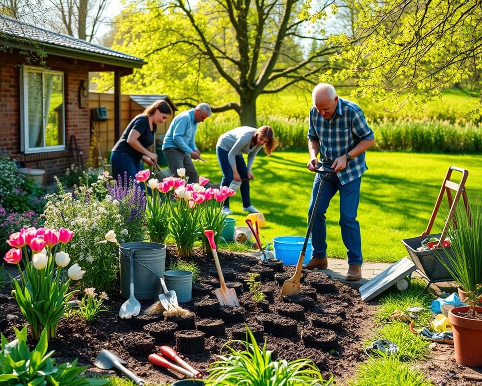 Garten aufräumen im Frühling